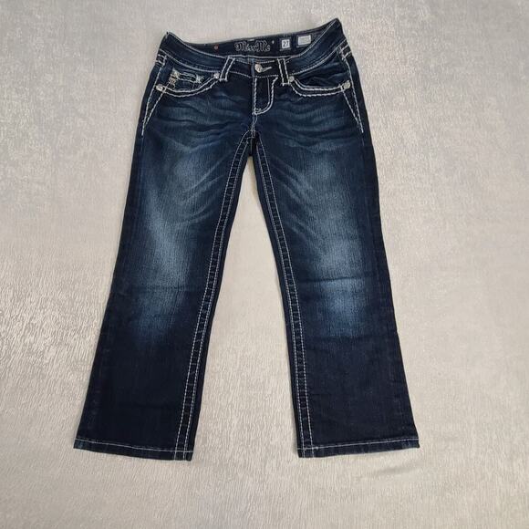 Miss Me signature cuffed capri women's jeans Size 27 Rodeo Bling Y2K Cowgirl - Picture 2 of 8